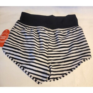 Wonder Nation Girls Board Short Black & White Stripes S (6/6X)